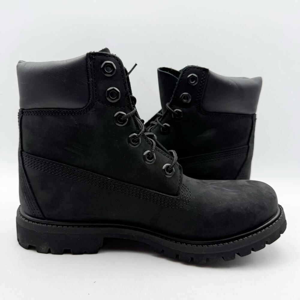 Timberland Premium Womens 6" Ankle Boots Size 6.5 Black Nubuck Leather WP NIB - Picture 4 of 13